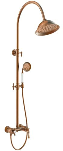 Essebagno Leeds Retro-Duschsäule Kupfer mit mechanischer Armatur