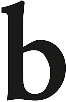 Buchstaben-Aufkleber b in schwarz I Serifen I Höhe 20 cm I selbstklebende Haus-Nummer Ergänzung, Buchstabe zum Aufkleben für Außen, Briefkasten, Tür I wetterfest I kfz472b
