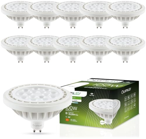 Lumiled LED-Leuchtmittel 10er Set ES111 GU10 Fassung Spot Strahler Spannung 230V 15W (Entspricht 100 Watt) Neutralweiß 4000K 38 Grad Abstrahlwinkel weiß 1521 Lumen Ra>80