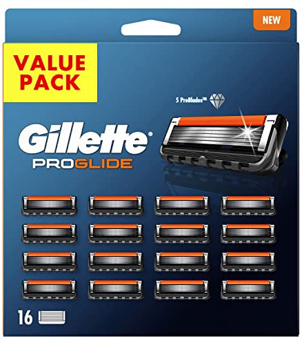 Gillette ProGlide Recharges De Lames De Rasoir Pour Homme, 16 Recharges De Lames, Conçu Pour Un Rasage De Près, Avec Lubrastrip