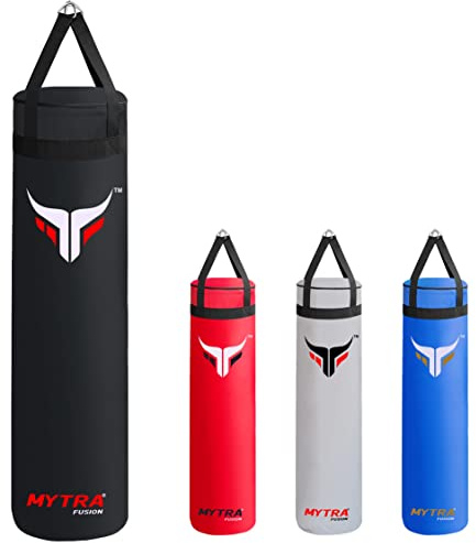 Mytra Fusion Slagöverdrag väska vuxen för MMA, Muay Thai, boxning, ofylld karateträning boxningssäck finns med 2 storlekar 4FT och 5FT (svart, 5 FT)