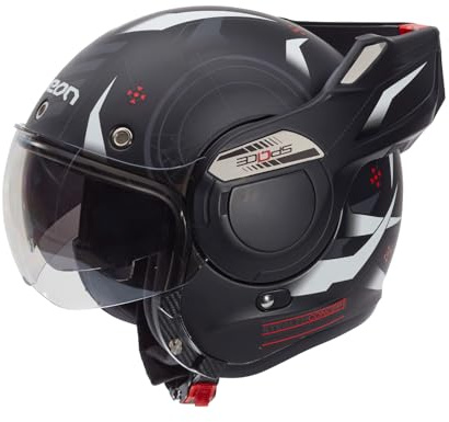 BEON Stratos Motorradhelm - Systemhelm Klapphelme mit Visier und Sonnenblende - Rollerhelm Sonnenblende - Motorrad Helm Damen & Herren - Integralhelm 180° Klappbar - Anti-Kratz-Visier - S