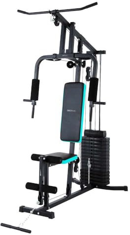 Cecotec Multifunktionale Trainingsstation Drumfit HomeGym 1000 Single. Gewichtsblock insgesamt 65 kg, Ganzkörpertraining, Gepolsterte Polster, Verstellbar, Stahl, Maximales Gewicht 120 kg