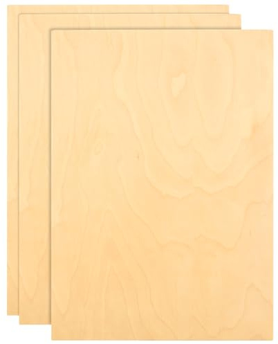 ACXFOND Lot de 3 feuilles de contreplaqué de bouleau de la Baltique 30,5 x 40,6 x 12 mm - Contreplaqué brut pour travaux manuels, planches de bois minces, panneaux rectangulaires pour projets