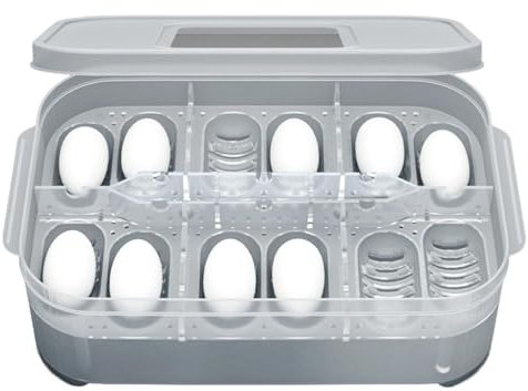 Gkumgwo Reptilien-Inkubator | Eidechsen Eierbrutkasten 12 Gitter – Reptilien-Futterbox Eidechsenkäfig Lebensraum Schlüpfbehälter Tragbares Haustierhaus für Spinne