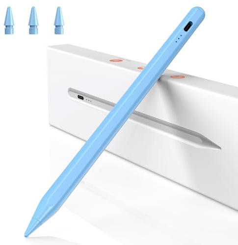BAZO Stift für iPad 2018-2026, 2X Schnellladeleistung, Palm Rejection | Apple Pencil mit magnetischer Haftung, Neigungssensitivität für iPad 6–11/A16, Mini 5–7, 11'' 12,9 13'' Pro/Air M1-M5, Blau