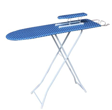 Planche à Repasser Pliante pour Usage Domestique Planche à Repasser avec Structure en Métal Planche à Repasser avec Support H-Iron pour Table de Repassage à Vapeur(Blue)
