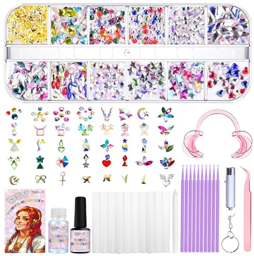 Tooth Gem Kit,DIY Crystal Tooth Decorations, Teeth Gem Kit with 120 Crystals, Shiny Removable Tooth Jewelry Ornaments for Cosplay & Party Decoration