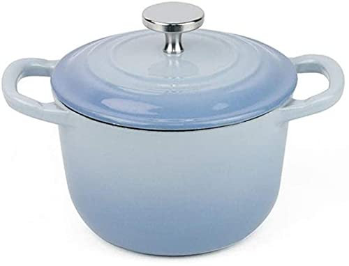 Cacerola Ligera para Horno holandés con Tapa de Hierro Fundido, Olla, cazuelas, Olla para Sopa, cazuela de arroz para Estufa de Gas, Cocina de Gas doméstica, para guisar, Caldera,