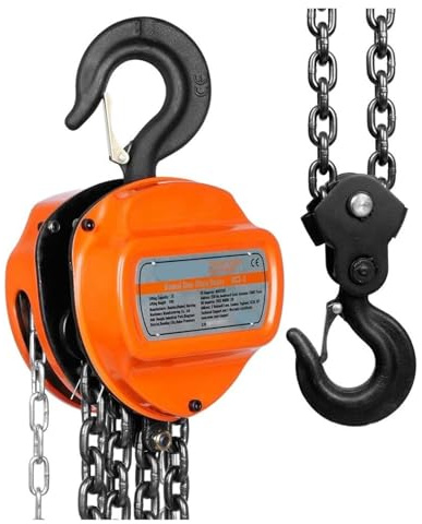 AMEHRU Palan Manuel à chaîne 3T 6600LBS 10FT G80 Acier au Carbone Frein à Double cliquet Chaîne Automatique Guide-chaîne Crochet Rotatif à 360°