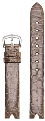 hoosouk Lederarmband für OMEGA De Ville Lederarmband V-förmige Öffnung Schraubstange Damenuhr(Coffees)
