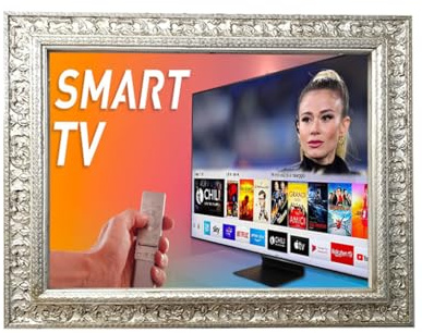 Cornice per Smart TV da Parete, Argento Lucido, Design Classico, Larghezza Asta 9 cm, TVD621A il prodotto presenta delle varianti (da 32 a 40 pollici)