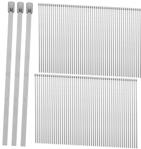 STOBAZA 200 Piezas Bridas de Acero Inoxidable Resistentes al Calor Autolock para Granjas Tuberías Techos y Exteriores Ataduras Metálicas para Maquinaria y Taller