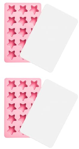 Eiswürfelformen, 2 Stück 15 Mulden, sternförmige Silikon-Eisformen, antihaftbeschichtete Eiswürfelform für Schokolade, Seife, Gelee, Rosa
