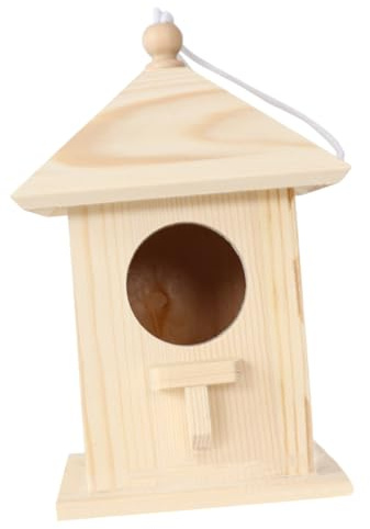 Lurrose Nichoir Oiseaux Bois à Suspendre pour Jardin Maison de Nid pour Petits Oiseaux et Facile à Nettoyer Convient pour Balcon et Extérieur