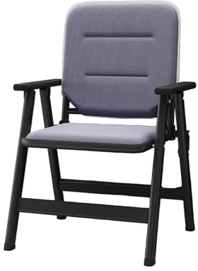 Klappstuhl Gepolstert Stoff mit Handlauf Metallrahmen Klappstühle Esszimmer mit Lehne Hoher Belastbarkeit für Gäste, Küche, Büro, Hochzeit und Party(Chrome)