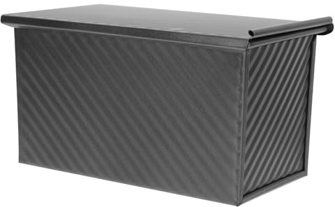 VICASKY Teglia da Forno Antiaderente Coperchio 450g per Pane e Toast, Stampo per Plumcake Resistente e Facile da Pulire, per Cottura Domestica e Preparazione Tramezzini