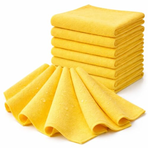 Premium Microfiber Cleaning Cloths 40x40cm – Pack of 18, Ultra Large Car Detailing & Polishing Towels, Lint-Free, Streak-Free & Highly Absorbent Reusable Cloths for Car, Glass & Home