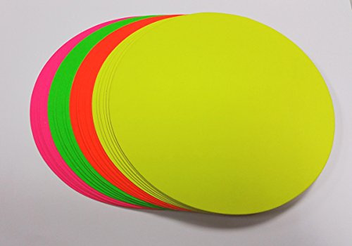 Preisschilder 80 Kreise - aus Neon Plakatkarton gemischt 5 cm Durchmesser 270g/qm Werbesymbole