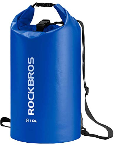 ROCKBROS Dry Bag Wasserdicht Packsack für Wassersport, Strand, Schwimmen Boot Kajak Rafting Segeln Outdoor, Blau, 5L