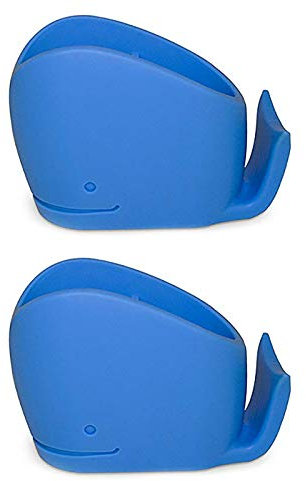 Zahnbürstenhalter, Wal, Silikon, für Kinder, Badezimmer, Zahnpasta, Blau, 2 Stück