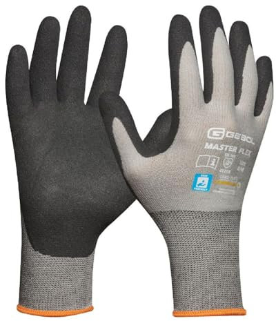 Gebol Master Flex | Guanti da lavoro per uso universale | Guanti in nitrile dermatologicamente testati | Per uomo | Taglia XL (Gr 10) | Grigio | 1 paio