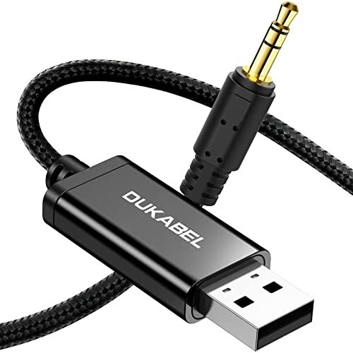 DuKabel USB Klinkenkabel USB A Stecker auf 3.5mm TRS Stecker Audio Aux Kabel (nicht geeignet für TV, Auto) kompatibel mit Lautsprecher, Kopfhörer, Home Stereo, PC, Laptop, PS4, PS5-1.2 Meter