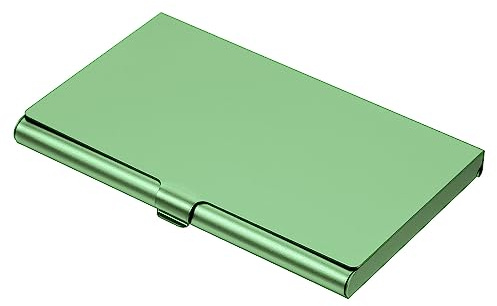 PATIKIL Business Card Holder, Aluminum Alloy Flip Cover Slim Name Cards Case for Women Men, Green