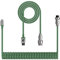 ZIYOU LANG C01 Custom Coiled USB C to A Cable with Detachable Double Sleeved Spiral Extendable Spring Line Metal Aviator for PlayStation Xbox RK Keyboard Mouse USB Flash Drive Printer(Green)
