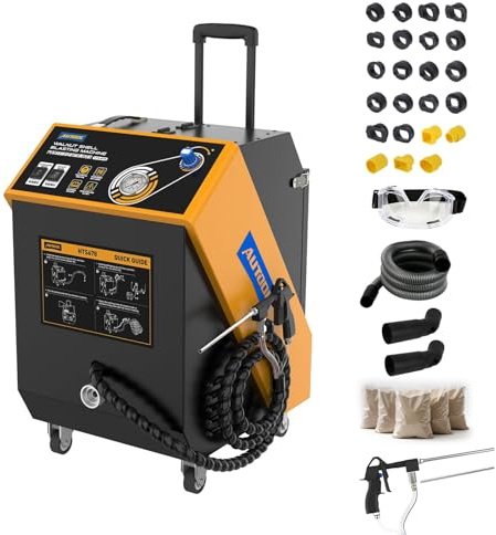 AUTOOL Machine à Sableuse, Sabler Electrique Machine de Nettoyage du système Admission Tuyau Soupape Nettoyant de dépôts de Carbone de Sable de Poudre de Noix Carburant Valve Cleaner Outils