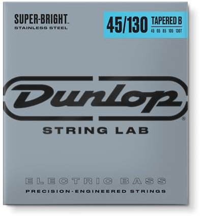 JIM DUNLOP Superheller konischer Bass aus Edelstahl 45–130 | 5-Saiten (DBSBS45130T)