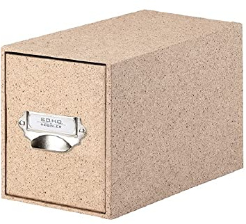 Rössler - S.O.H.O. CD-Schubladenbox 14,3 x 15,8 x 26,1 cm Cacao | Organizer mit Schublade für CDs, Zubehör, Bürobedarf und kleine Alltagsgegenstände