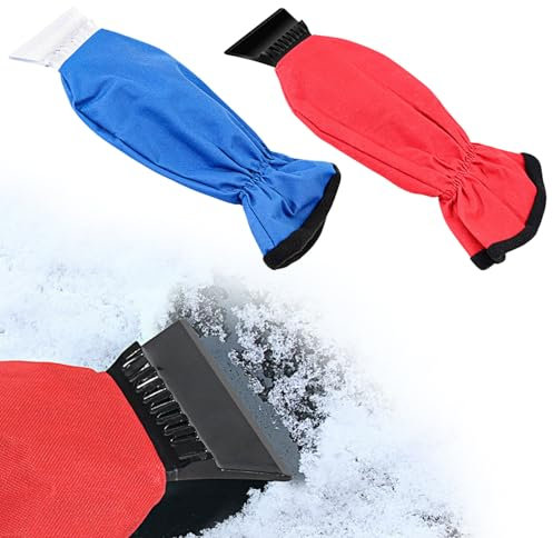 BDSHUNBF 2 Pcs Grattoir à Glace avec Gant Raclette Pare Brise, Grattoir Glace Voiture avec Gant, Grattoir Vitre Voiture avec Gant, Grattoir Pare Brise Voiture Grattoir Voiture, Grattoir à Glace