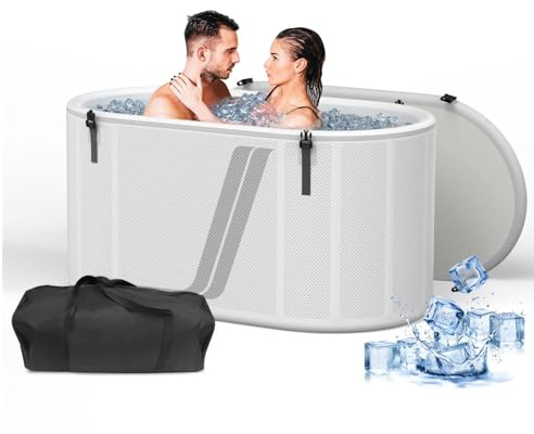 Portable Ice Bath Tub, Cold Plunge Tub with Lid, 212 Gallon Ice Plunge Tub for Home Therapy Ice Bathtub for Athletes and Adults (White)