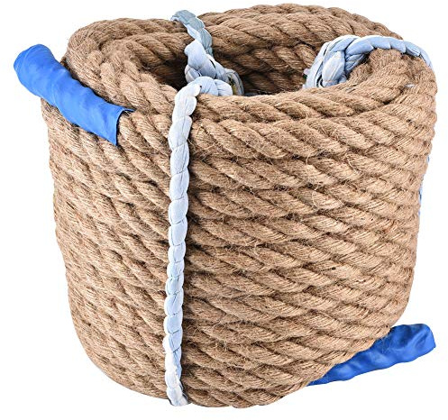 Tug of War Rope 20m, Jute Rope Heavy Duty Twisted Hemp Rope Decking Rope Strong Jute Twine String, for Garden Climbing Hammock Party Wedding Decoration