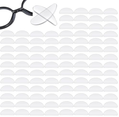 Brillen Nasenpad, 50 Paar Silikon Nasenpads, Selbstklebende Nasenpads Rutschfeste NasenpadsFür Brille Weiche Nasengriffe für Brillen Und Sonnenbrillen(Transparent)