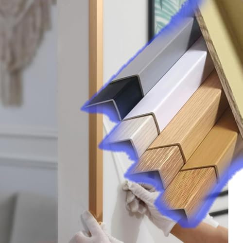 ZIUSFAC PVC Eckschutzprofil 89° Winkelprofil Selbstklebend Kantenschutzprofil 25mm×25mm Eckenschutz Eckschutzschiene Für Wände, Geflieste Wände, Glaswände - Holzmaserung(Light Grey)
