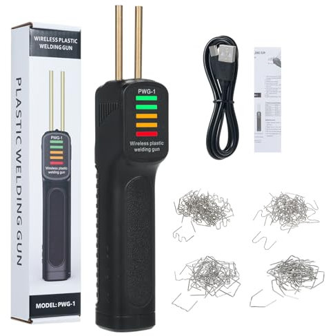 Weytoll Cordless Plastic Welder Car Bumper Repair Welding Machine 2600mAh Battery Hot Stapler USB Rechargeable Plastic Welder Machine with 200Pcs Welding Pins