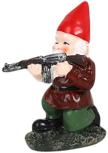 Wedhapy Nains de Jardin Amusants Cody - Statue de Jardin en Résine Imperméable - Décoration pour Patio Cour Pelouse - Style 2