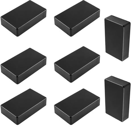 8 Stück Anschlussdose, Wasserdichte Anschlusskästen, Schwarz Electronic Projekt Box, Elektronische Gehäuse aus Kunststof, für DIY Stromabzweigdose, 100 X 60 X 25 mm (Schwarz)