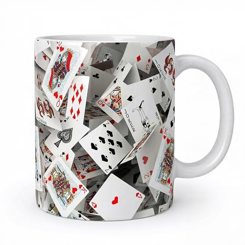 Shopi Zone Tasse en céramique avec motif de cartes et style Deck - Originalité et plaisir