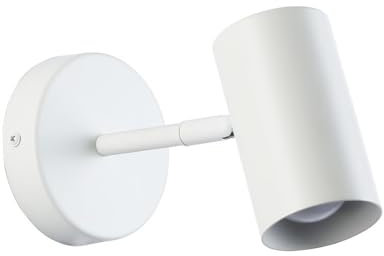 Alpinaluz Spot mural ou plafond orientable blanc - Culot E27 - Design moderne cylindrique en acier pour éclairage intérieur - Idéal pour chambres, salons, couloirs et lecture