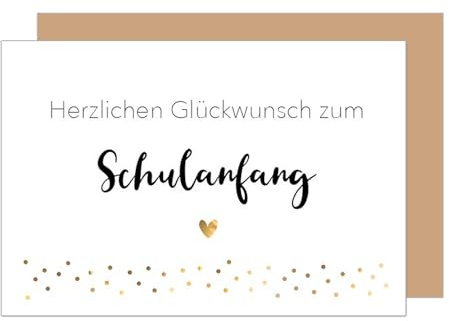 Edition Seidel Premium Glückwunschkarte zur Einschulung mit Umschlag. Einschulungskarte mit Spruch zum Schulanfang Karte Grußkarte für Schulkind Mädchen Junge 1. Klasse (ES161 SW025)