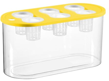 FashionCha Caja de Cultivo hidropónico Rectangular con 6 Orificios, Verduras en casa, Amarillo