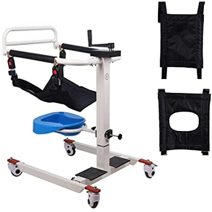 Silla PortáTil de Transferencia Pacientes Silla de transferencia con ruedas, respaldo eléctrico ajustable para cama, baño, silla de ruedas portátil y móvil para el hogar, elevador de pacient