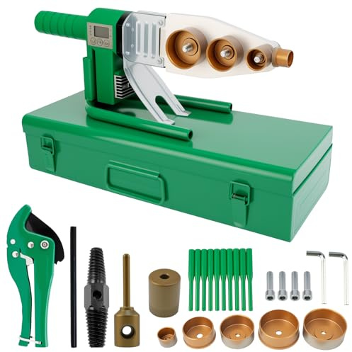 Plastic Welder Machine 2000W, Pipe Welding Machine with Digital Display, Plastic Socket Welder(20-25-32-40-50-63mm), Pipe Welder for PPR/PB/PE/PERT, 150°C~340℃, For Stable and Durable Pipe Connections