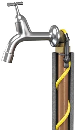 Riberger Rohrbegleitheizung 2 m I Heizkabel mit integriertem Thermostat I Frostschutz für Rohre Wasserleitungen und Ventile I Heizband IP67 wasserdicht I 230V 20W steckerfertig I Außeneinsatz geeignet