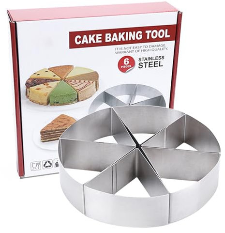 Hemousy Taglierina Per Cheesecake | Divisore Per Dolci In Metallo | Strumento Rotondo Taglia Pancake 6 Partizioni, Divisore Torte In Acciaio Inossidabile Per Cucina Domestica