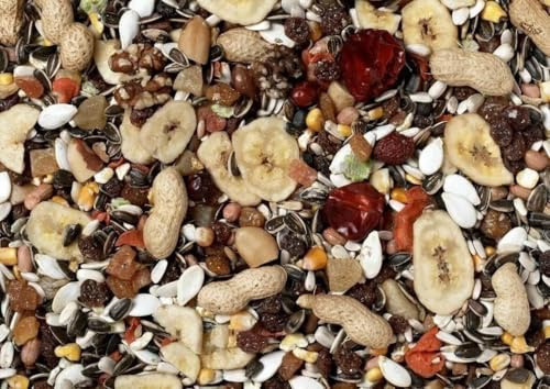3Kg Johnston & Jeff Premium Fruit Parrot Food – 50% Fruit – 22 Ingredient Blend – With 5 Fruits & 5 Nuts – Natural & Nutritious Parrot Mix for All Life Stages