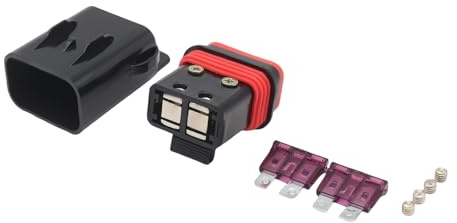 FROMCEO Motorrad-Sicherungshalter mit 2 40-A-Sicherungen, praktisches Design für einfache Installation, Schaltungsschutzhalter